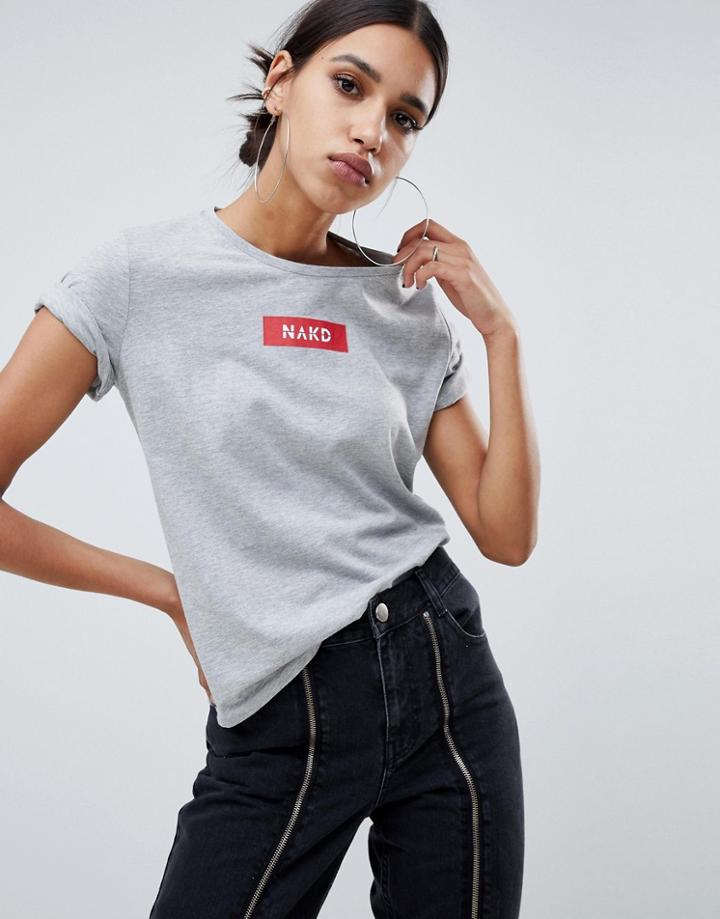 Na-kd Original T-shirt In Gray - Gray