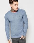 Diesel Crew Knit Sweater K-maniky Slim Fit In Light Blue - Light Blue