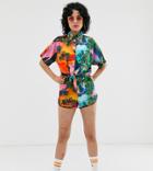 Disney The Lion King X Asos Design Shorts Two-piece In Sunset Print-multi