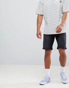 Asos Design Denim Shorts In Slim 12.5oz Washed Black - Black