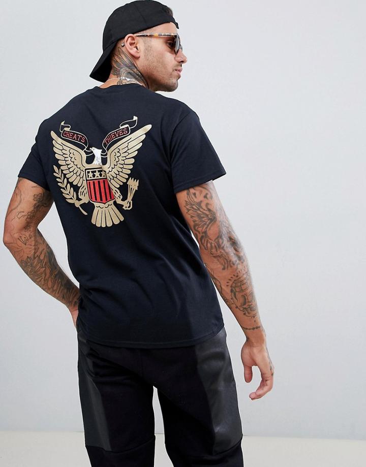 Cheats & Thieves Eagle Back Print T-shirt - Black