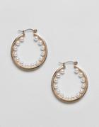 Monki Earrings With Pearls In Gold - Gold