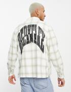 Weekday Check Back Print Shirt In White