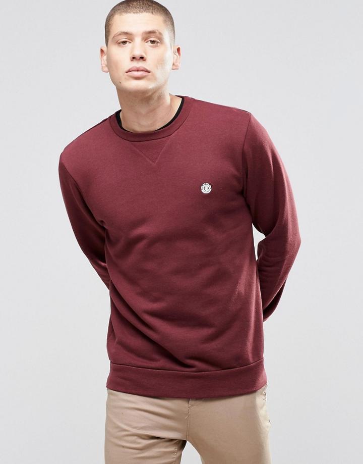 Element Logo Crew Sweatshirt Napa Red - Red