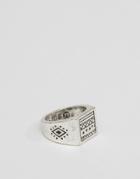 Classics 77 Burnished Geo-tribal Ring In Silver - Silver