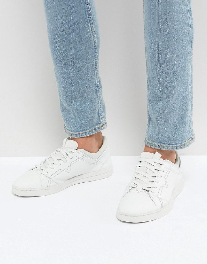 Diesel Stud Sole Leather Sneakers White - White