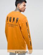 Puma Graphic Long Sleeve Top In Orange Exclusive To Asos 57533702 - Yellow