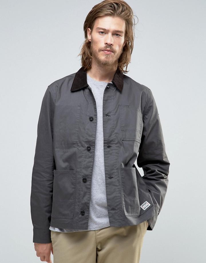 Element Union Chore Worker Jacket Waxed In Off Black - Black