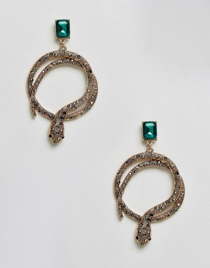Aldo Crareven Snake Hoop Earrings - Gold