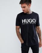Hugo Dolive Large Logo T-shirt In Black - Black