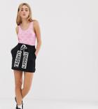 Crooked Tongues Jersey Skirt With Logo Print-black
