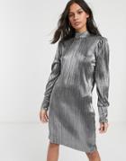Levete Room Metallic Mini Dress-silver