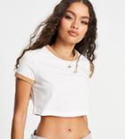 Topshop Petite Cropped Ringer T-shirt In Ecru-neutral