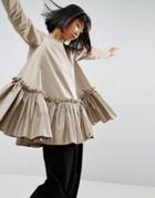 Asos White Extreme Trapeze Tunic Top - Brown