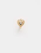 Asos Design Single Hoop Earring In Heart Design With Swarovski Crystal In Gold Tone