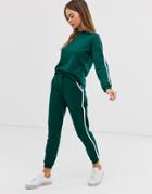 Asos Design Tracksuit Cute Sweat / Basic Jogger With Tie With Contrast Binding