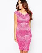 Jessica Wright Olivia Lace Midi Dress - Pink