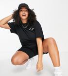 Addias Originals Plus 'logomania' Triple Logo T-shirt In Black
