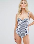 Robyn Lawley Island Hopper D/dd Cupped Swimsuit Sizes 10-20 - Navy
