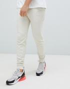 Asos Design Skinny Joggers In Ecru - White