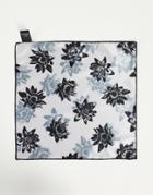 Bolongaro Trevor Pocket Square In Gray Floral-grey