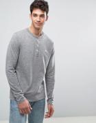 Abercrombie & Fitch Henley Long Sleeve Top Muscle Slim Fit In Gray - Gray