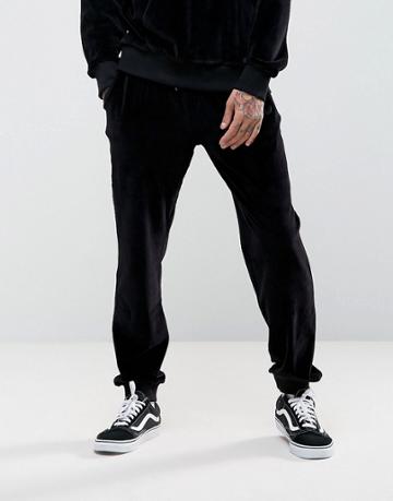 Antioch Tapered Velour Joggers - Black