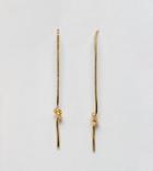 Asos Design Gold Plated Knot Pull Through Earrings - Gold