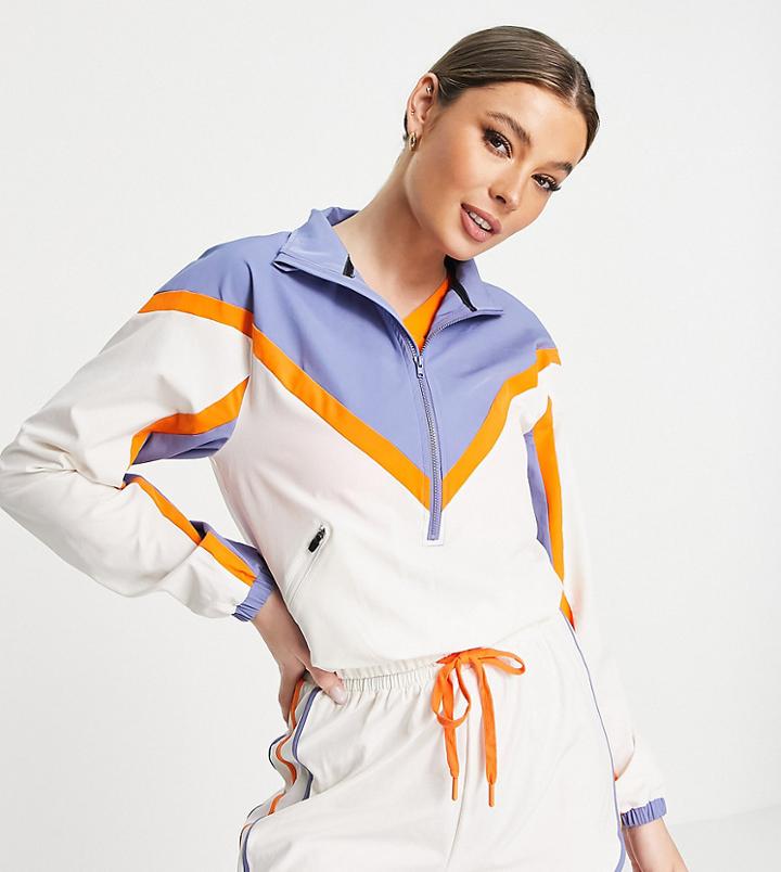 South Beach Polyester Color Block Half Zip Jacket-multi