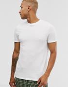Asos Design Organic T-shirt With Crew Neck In Pique In White