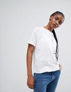 Asos Boxy T-shirt With Roll Sleeve Detail - White