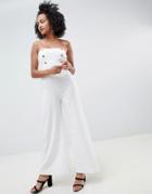 New Look Strapless Tailored Jumpsuit - White