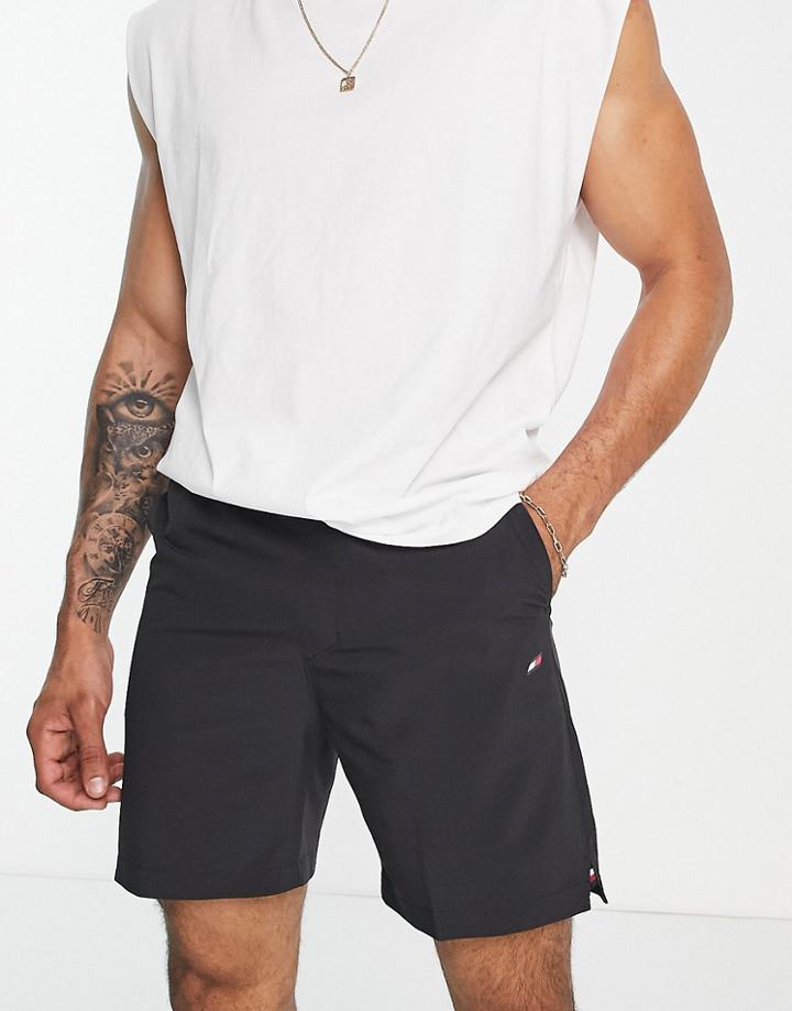 Tommy Hilfiger Performance Icon Stripe Waistband Training Shorts In Black