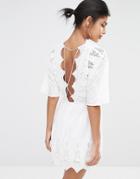 The Jetset Diaries Mariposa Open Back Mini Dress - Ivory