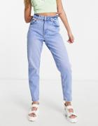 New Look Waist Enhance Mom Jeans In Medium Wash Blue
