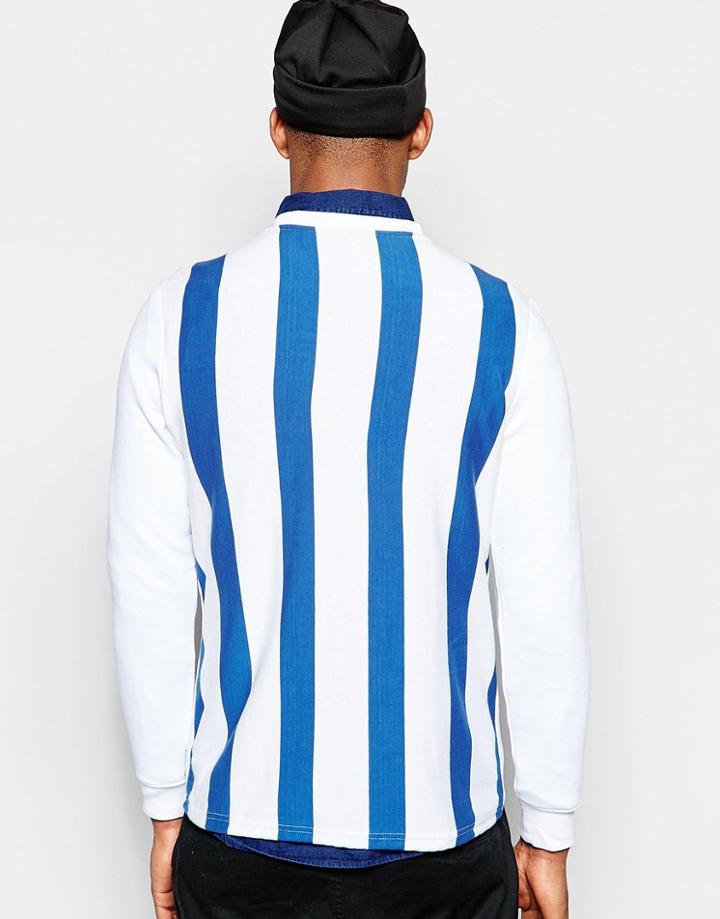 Rascals Long Sleeve T-shirt With Back Stripe Print - White