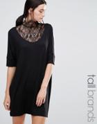 Y.a.s Tall Victorian Lace Tunic With High Neck - Black