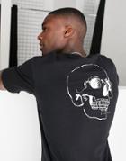 Selected Homme Cotton Oversized T-shirt With Skull Back Print In Black - Black