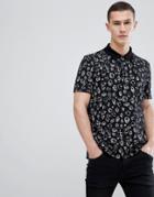 Hugo Slim Fit Voodoo Logo Polo In Black - Black
