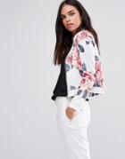 Ax Floral Lace Bomber Jacket - Cream