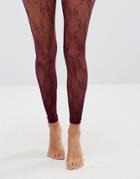 Asos Footless Lace Detail Tights - Purple