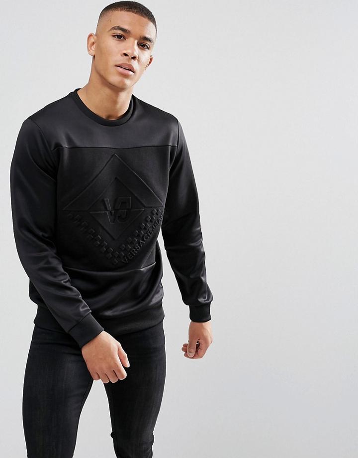 Versace Jeans Sweatshirt With Embossed Print - Black