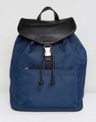 Smith And Canova Nylon And Leather Clip Backpack - Blue
