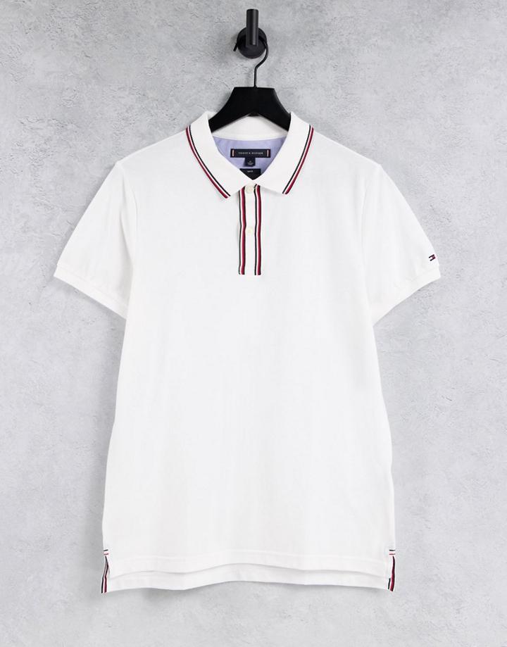 Tommy Hilfiger Global Tipped Slim Polo Shirt-white