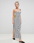 Jdy Striped Maxi Dress With Strappy Back - Multi