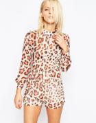 Oh My Love Shirt Romper - Leopard