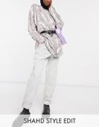 Asos Design High Rise 'slouchy' Mom Jeans In Super Bleach Out Wash-blues