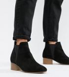Asos Design Wide Fit Resist Suede Ankle Boots - Black