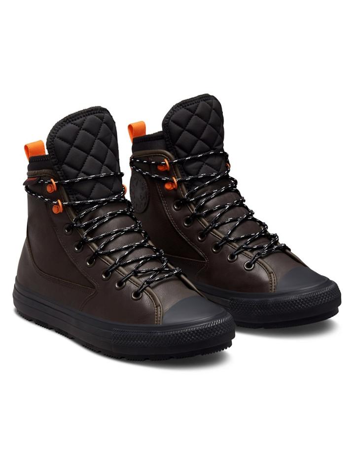 Converse Chuck Taylor All Star Hi All Terrain Leather Sneaker Boots In Velvet Brown