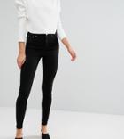 Asos Design Tall Ridley High Waist Skinny Jeans In Clean Black - Black